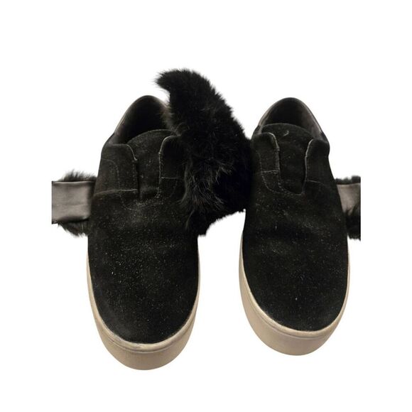 Michael Michael Kors Maven Women's Size 8.5M Black Rabbit Fur Velcro Sneaker - Picture 7 of 9